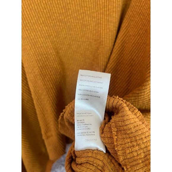 We the Free People Top Women M Yellow Oversized Crop Lagenlook Poncho Hippie - Picture 10 of 15